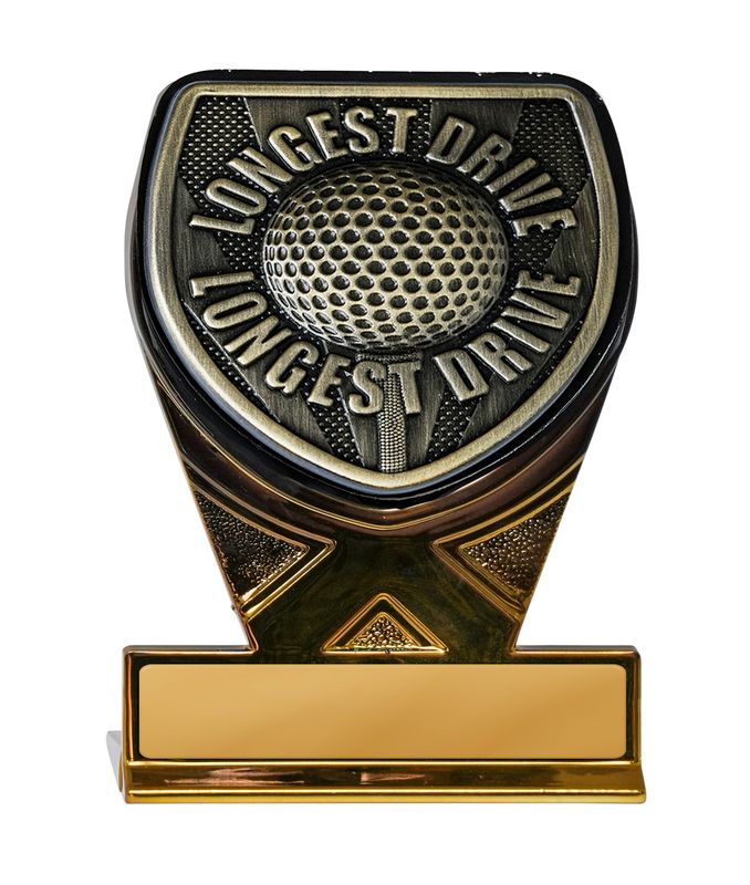 Gold Longest Drive Golf Trophy 225mm